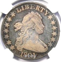 1801 Draped Bust Half Dollar 50C Coin Certified NGC Fine Details Rare Date
