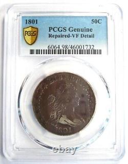 1801 Draped Bust Half Dollar 50C Coin Certified PCGS VF Details Rare Date