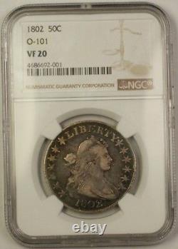 1802 Draped Bust Half Dollar 50c Coin O-101 NGC VF-20