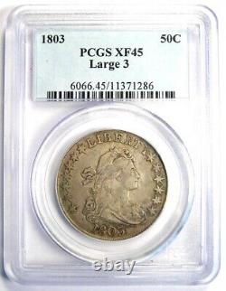 1803 Draped Bust Half Dollar 50C Coin Certified PCGS XF45 EF45 $3,500 Value
