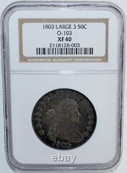 1803 Draped Bust Silver Half Dollar 50c US Type Coin Certified NGC XF40 Large 3