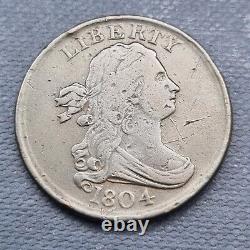 1804 Draped Bust Half Cent 1/2c Better Grade VF XF Details #50078