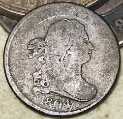 1804 Draped Bust Half Cent 1/2c Ungraded Crosslet 4 US Copper Coin CC17624