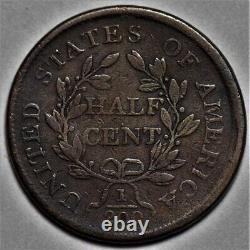 1804 Draped Bust Half Cent Crosslet 4/Stemless US 1/2c Copper Penny L41