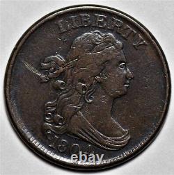 1804 Draped Bust Half Cent Crosslet 4/Stems US 1/2c Copper Penny Coin L36