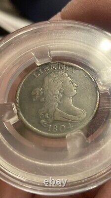 1804 Draped Bust Half Cent Crosslet 4 WithStems Obverse Die Cud At 1 O'clock
