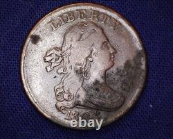 1804 Draped Bust Half Cent Crosslet 4 With Stems Low Mintage #S147