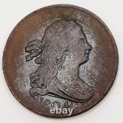 1804 Draped Bust Half Cent Plain 4 Stemless Grading VF Nice Original Coin h1