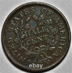 1804 Draped Bust Half Cent Plain 4/Stemless (Scratched) 1/2c Penny L41