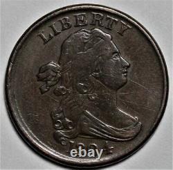 1804 Draped Bust Half Cent Plain 4, Stemless Scratched US 1/2c Penny L32