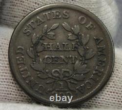 1804 Draped Bust Half Cent Spiked Chin