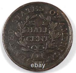 1804 Draped Bust Stemless US Copper Half Cent 1/2C