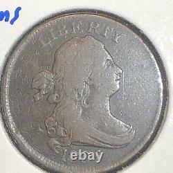 1805 1/2C Draped Bust Half Cent small 5 Stems no stems Great details