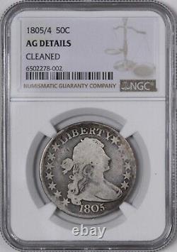1805/4 Draped Bust Early OverDate Quarter 25C NGC AG Details