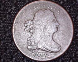 1805 Draped Bust Half Cent Low Mintage of 814,464 Med 5 Stemless #HC027