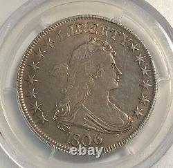 1806 50C Pointed 6, Stem Draped Bust Half Dollar PCGS XF40 FREE EXPRESS MAIL