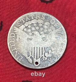 1806 50c Heraldic Eagle Half Dollar Pointed 6, Stem Through Claw, Holed