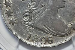 1806/5 Draped Bust Silver Half Dollar PCGS Graded Rim Dam. VF Detail (42683044)
