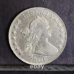 1806 Bust Half Dollar Knobbed 6, Small Stars XF Details (#39829)