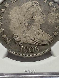 1806 Draped Bust 50c Half Dollar Certified NGC VG10. #1810 Pointed 6