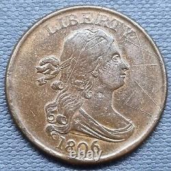 1806 Draped Bust Half Cent 1/2c Higher Grade AU Details #61511