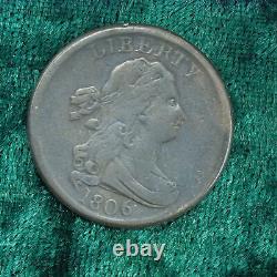 1806 Draped Bust Half Cent Coin VF Rare Vintage US Copper Coin Collection