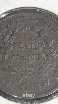 1806 Draped Bust Half Cent Small 6, Stemless Nice Great Details See Pictures