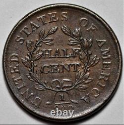 1806 Draped Bust Half Cent Small 6/Stemless Scratched US 1/2c Penny L35