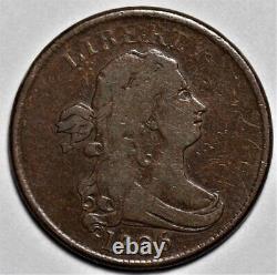 1806 Draped Bust Half Cent Small 6/Stemless US 1/2c Copper Penny Coin L35