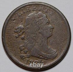 1806 Draped Bust Half Cent Small 6/Stemless US 1/2c Copper Penny Coin L43