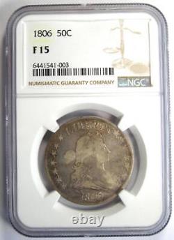 1806 Draped Bust Half Dollar 50C Coin Certified NGC F15 Rare Early Date