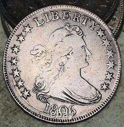 1806 Draped Bust Half Dollar 50C Ungraded O-116 Pointed 6 US Silver Coin CC15000