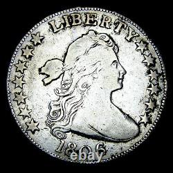 1806 Draped Bust Half Dollar O-105 Knob 6 Stems - Key Date Coin - #CB744