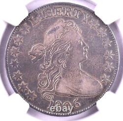 1806 Point 6 No Stem Draped Bust Silver Half Dollar NGC XF40 O-109