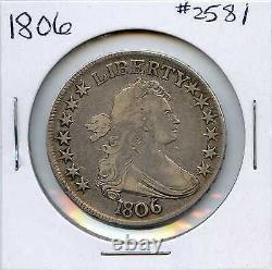 1806 Pointed 6 with Stem, Draped Bust Silver Half Dollar. Circulated. Lot #2300