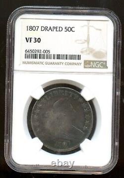 1807 50c Draped Bust Half Dollar Coin NGC VF 30