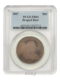 1807 50c PCGS FR-02 (Draped Bust) Great Early Type Coin Bust Half Dollar