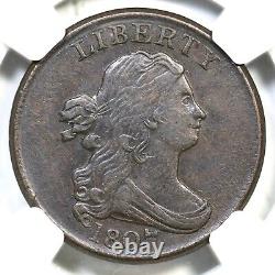 1807 C-1 R-1 NGC AU 55 Draped Bust Half Cent Coin 1/2c