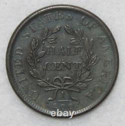 1807 Draped Bust Half Cent XF
