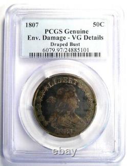 1807 Draped Bust Half Dollar 50C Coin Certified PCGS VG Details Rare