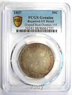 1807 Draped Bust Half Dollar 50C Coin O-105 PCGS VF Details Rare Early Date
