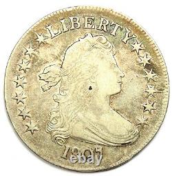 1807 Draped Bust Half Dollar 50C Coin VF Details Rare Early Date