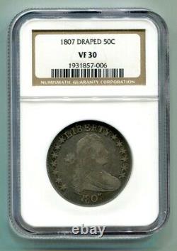 1807 Draped Bust Half Ngc Vf30 Nice Original Coin Premium Quality Pq Bobs Coins