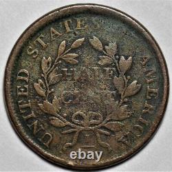 1808/7 Draped Bust Half Cent US 1/2 Copper Penny Coin L35