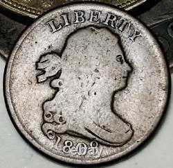 1808 Draped Bust Half Cent 1/2c Choice Ungraded US Copper Coin CC19928