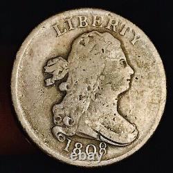 1808 Draped Bust Half Cent 1/2c Ungraded Choice US Copper Coin CC17319