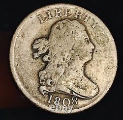 1808 Draped Bust Half Cent 1/2c Ungraded Choice US Copper Coin CC17319