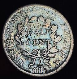 1808 Draped Bust Half Cent 1/2c Ungraded Details US Copper Coin CC15096