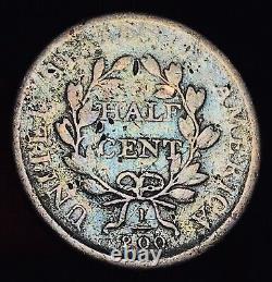 1808 Draped Bust Half Cent 1/2c Ungraded Details US Copper Coin CC15096