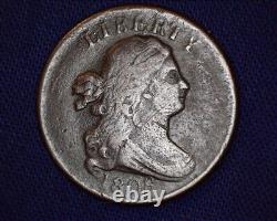 1808 Draped Bust Half Cent Low Mintage of 400,000 Rotated Reverse #S151